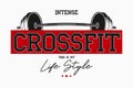 Crossfit athletic typography for t-shirts. Sportswear slogan, t shirt graphic design for GYM theme. Vector Royalty Free Stock Photo